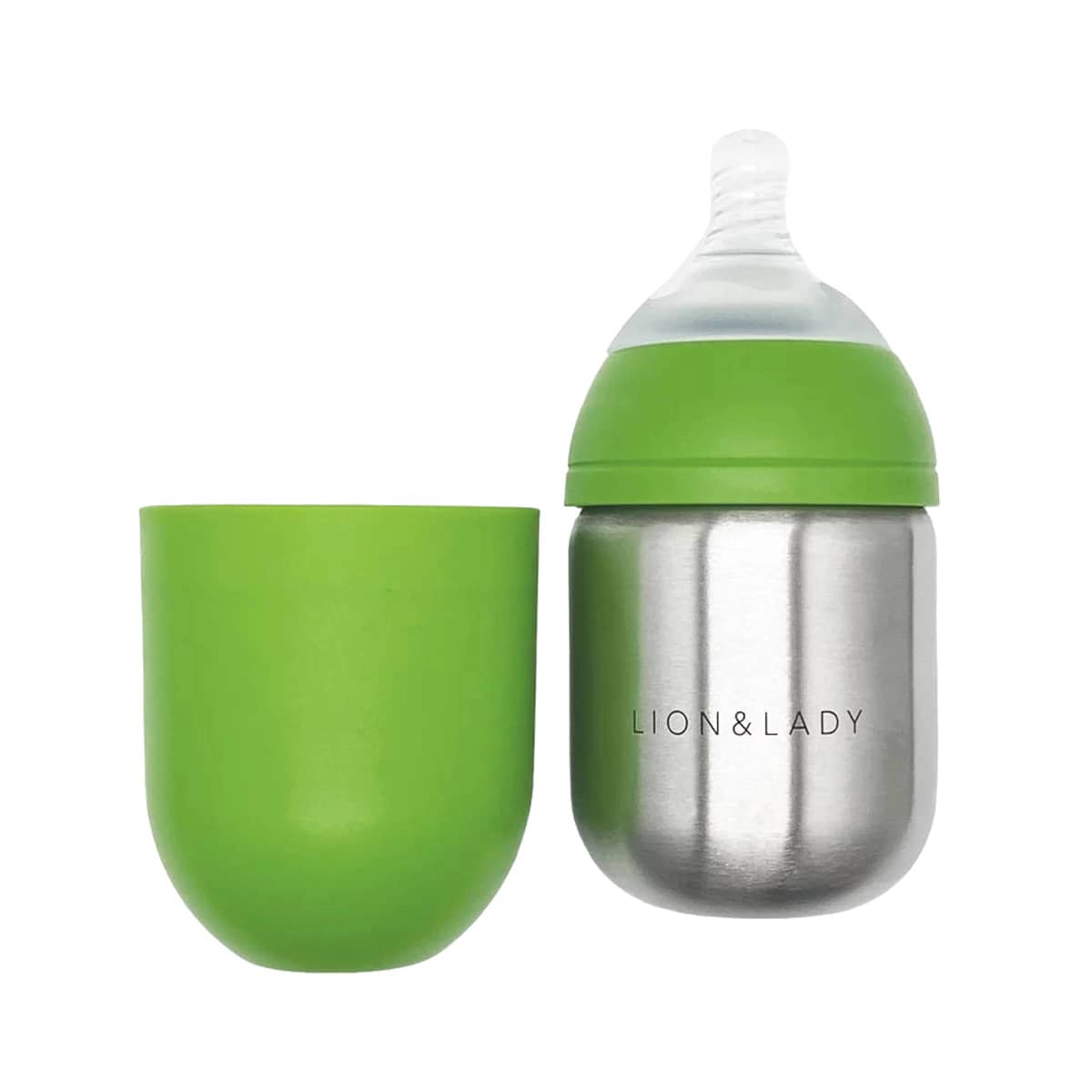 Lion & Lady Stainless Steel Baby Bottle - 210ml - Green Apple