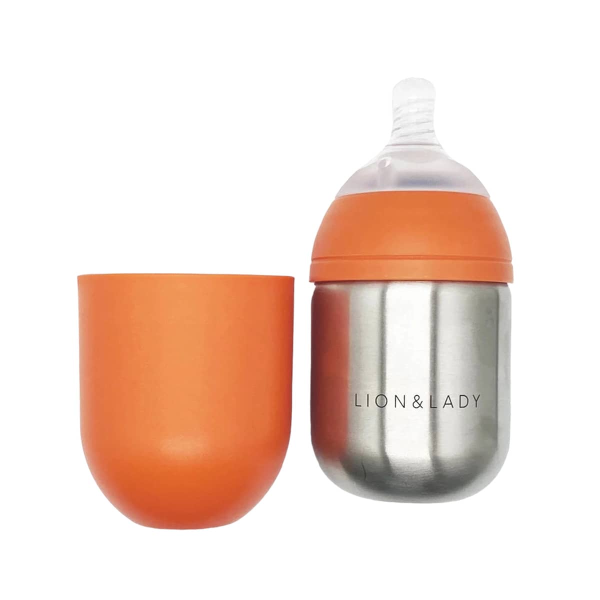 Lion & Lady Stainless Steel Baby Bottle - 210ml - Burnt Orange