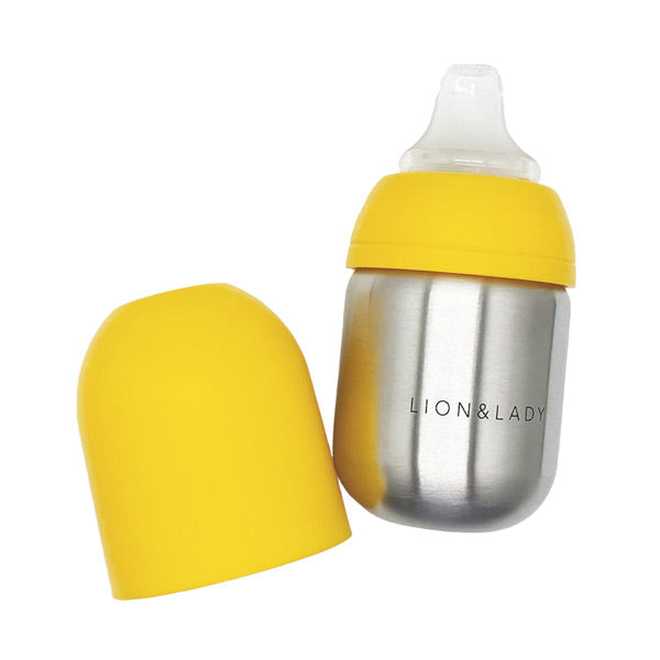 Lion & Lady Stainless Steel Toddler Sippy Cup - 210ml - Buttercup Yellow