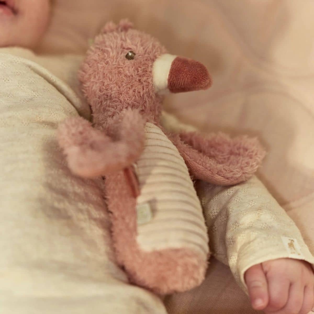 Little Dutch Safari Friends Squeaker with Rattle Flamingo