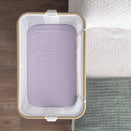 Little Human Linens Waterproof Change Pad / Co-Sleeper Bassinet Sheet - Lavender Stripe