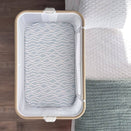 Little Human Linens Waterproof Change Pad / Co-Sleeper Bassinet Sheet - Bright Waves
