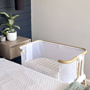 Little Human Linens Waterproof Change Pad / Co-Sleeper Bassinet Sheet - Latte Gingham