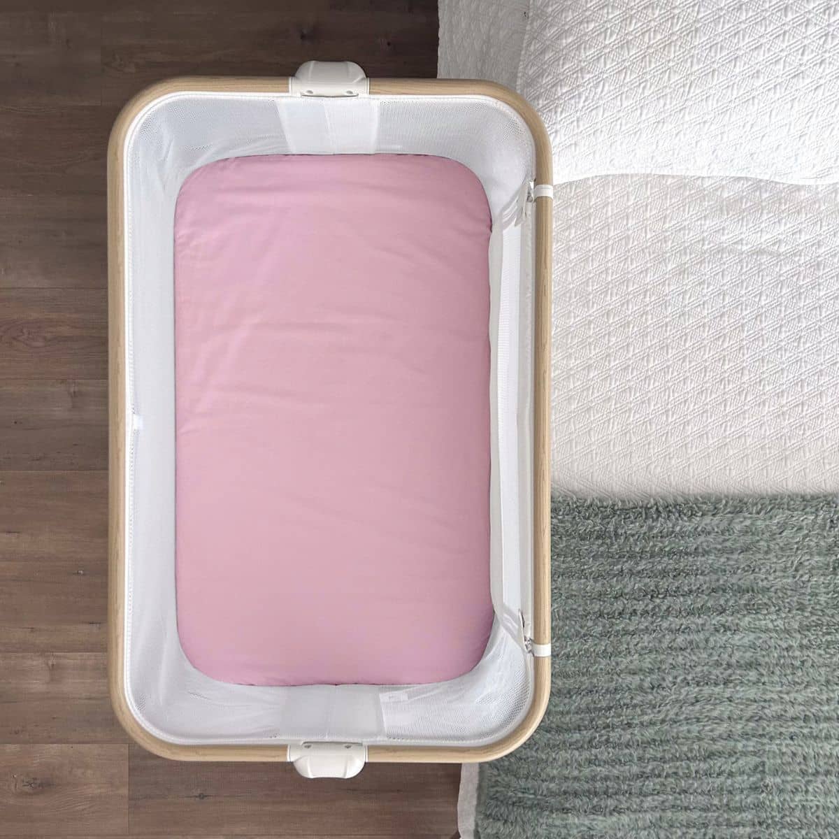 Little Human Linens Waterproof Change Pad / Co-Sleeper Bassinet Sheet - Pink