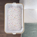 Little Human Linens Waterproof Change Pad / Co-Sleeper Bassinet Sheet - Wildflower