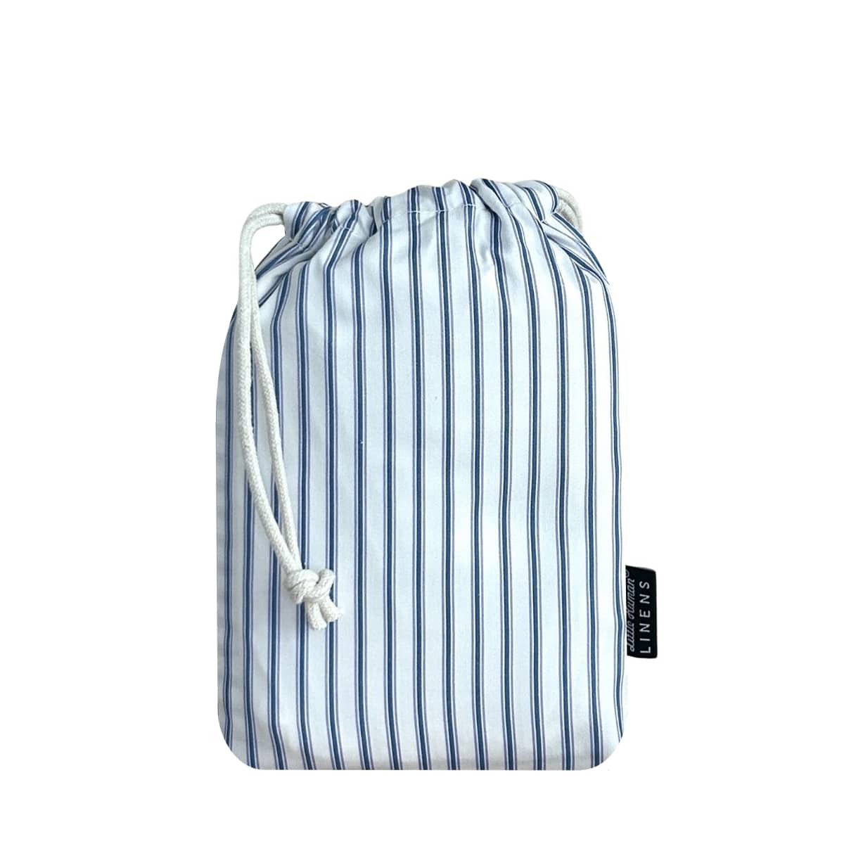 Little Human Linens Waterproof Change Pad / Co-Sleeper Bassinet Sheet - Navy Ticking