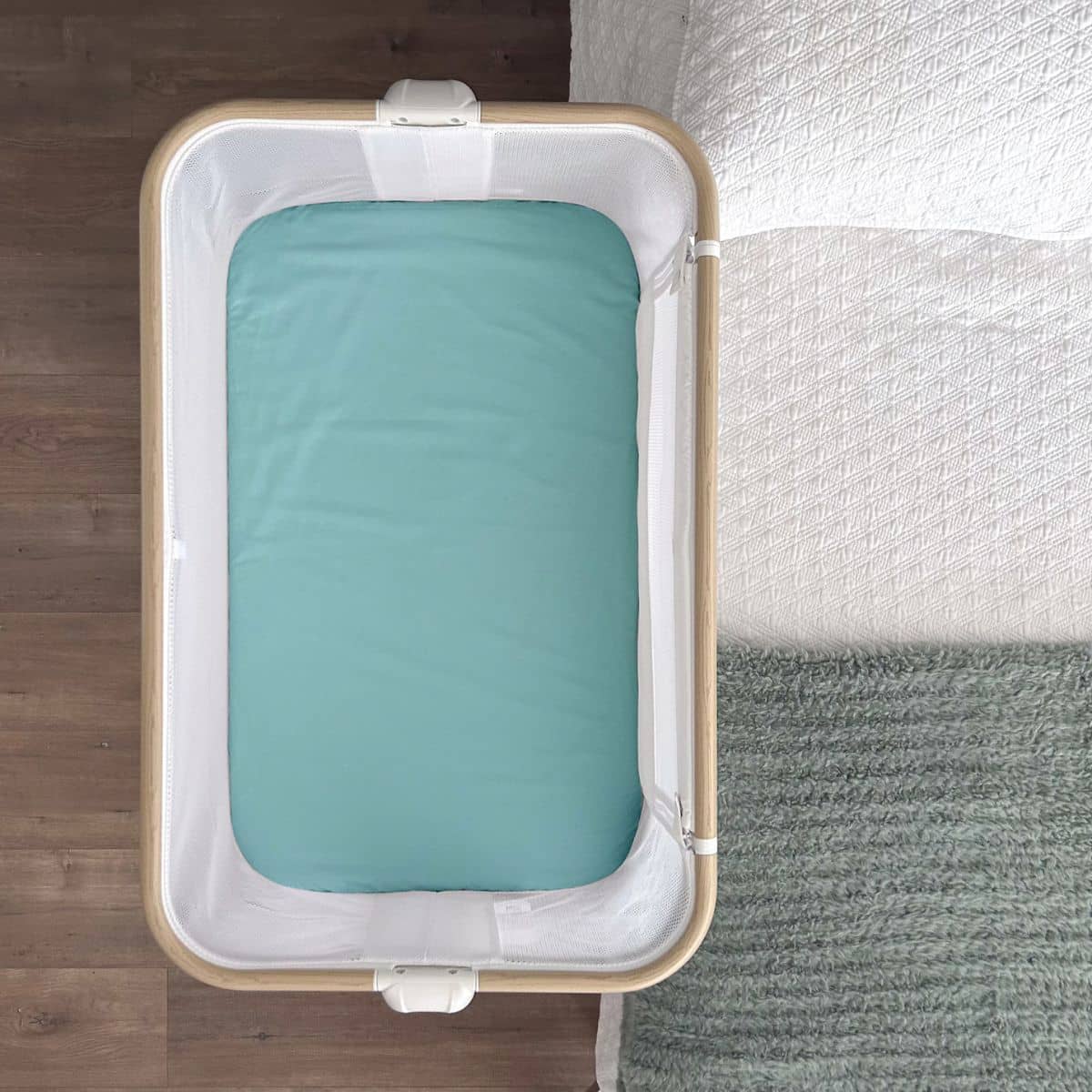 Little Human Linens Waterproof Change Pad / Co-Sleeper Bassinet Sheet - Teal