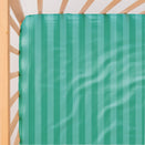 Little Human Linens Waterproof Cot Sheet - Mint Candy