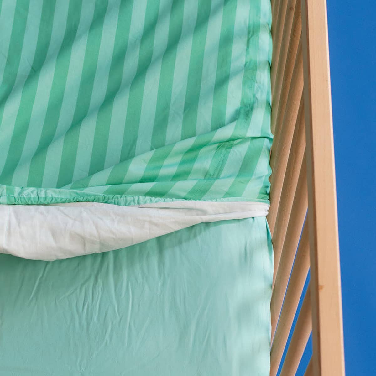 Little Human Linens Waterproof Cot Sheet - Mint Candy