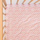 Little Human Linens Waterproof Cot Sheet - Peach Rainbows