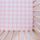 Little Human Linens Waterproof Cot Sheet - Pink Gingham