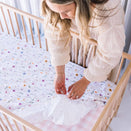 Little Human Linens Waterproof Cot Sheet - Wildflower