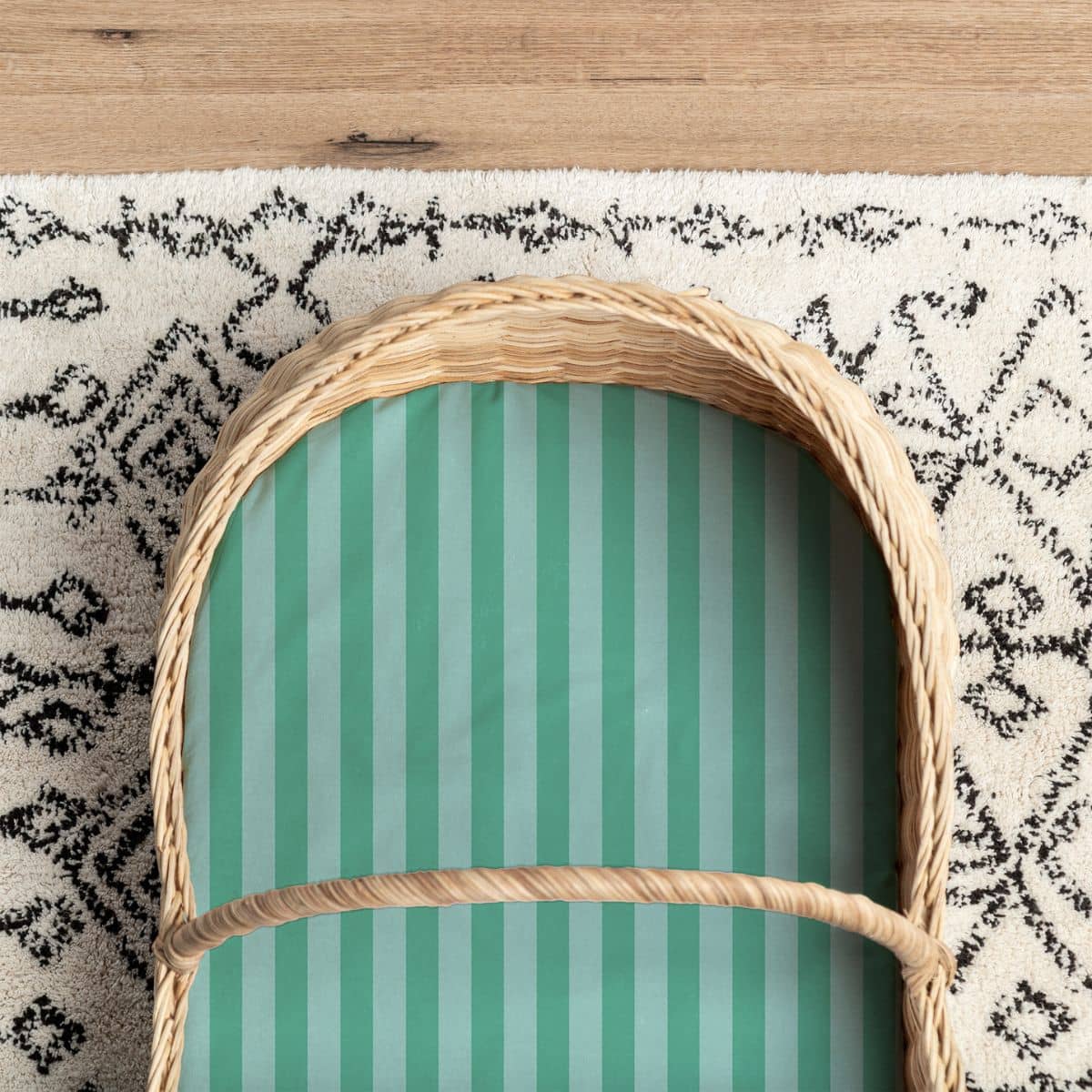 Little Human Linens Waterproof Small Bassinet Sheet - Mint Candy