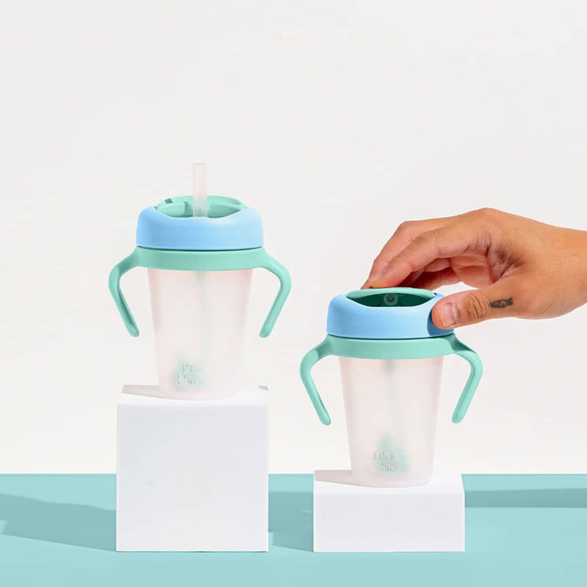 Little Stackers Sippy Cup - Twin Pack - Blue/Aqua