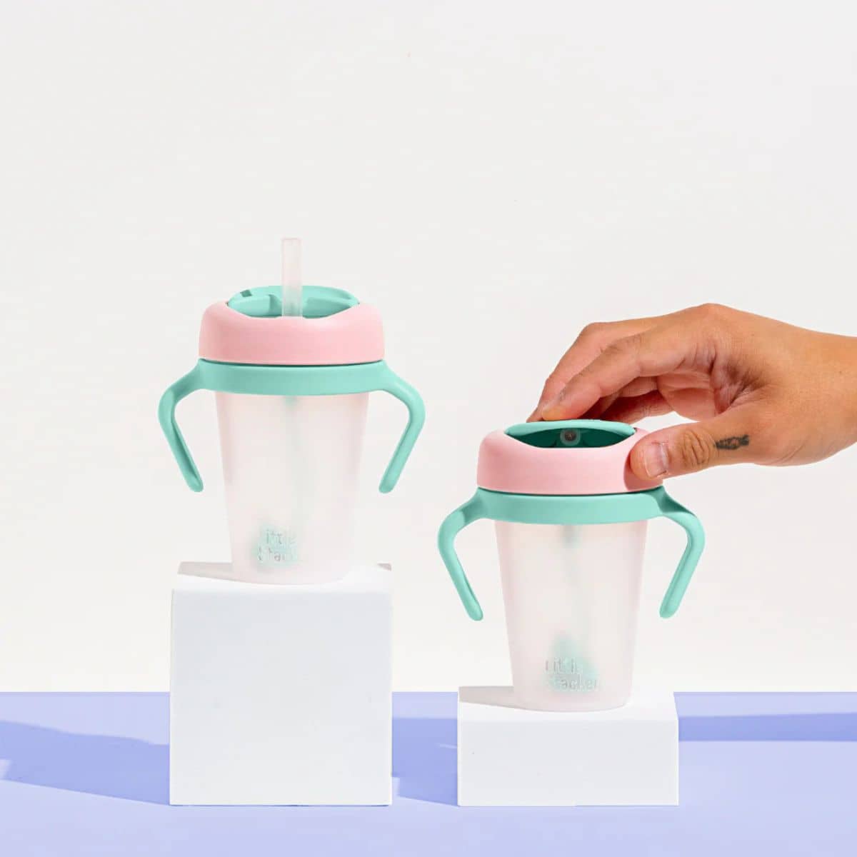 Little Stackers Sippy Cup - Twin Pack - Pink/Aqua