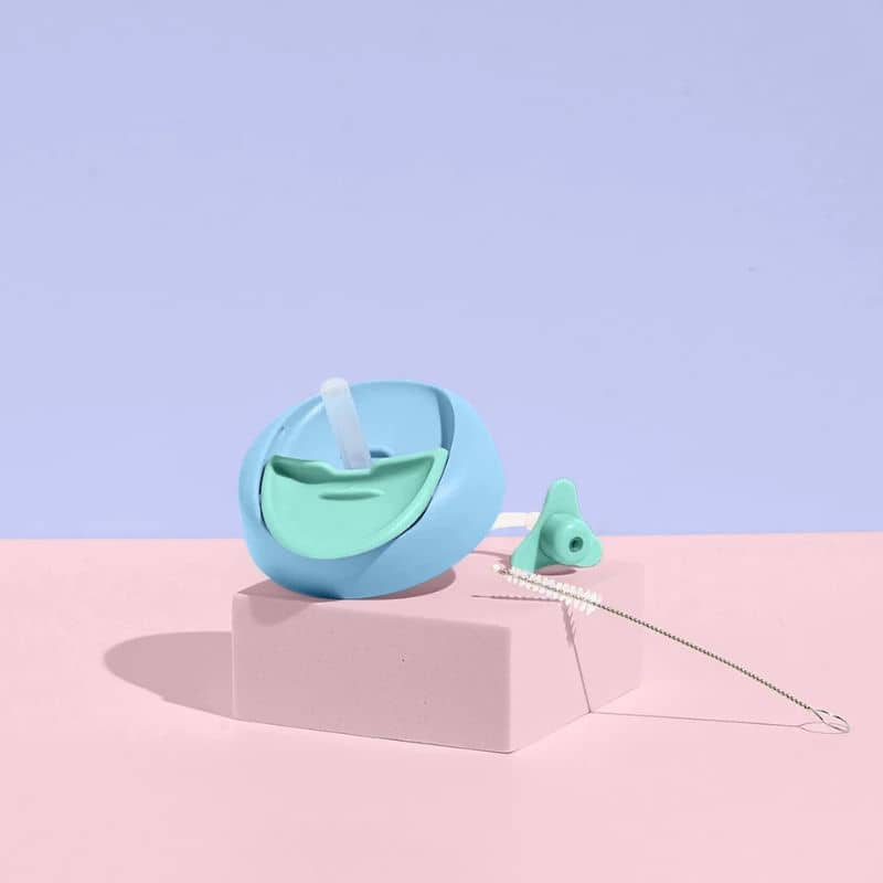 Little Stackers Sippy Lid + Weighted Straw - Blue and Aqua