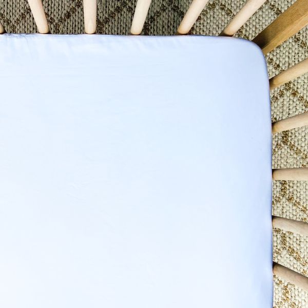 Little Human Linens Waterproof Cot Sheet - Brilliant White