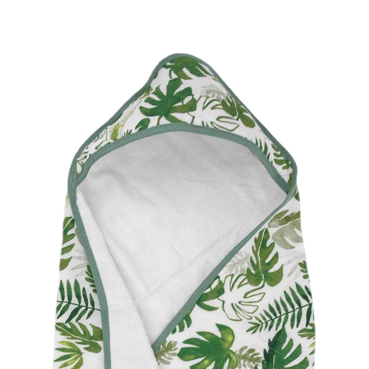 Little Unicorn Hooded Towel and Washcloth - Tropical Leaf