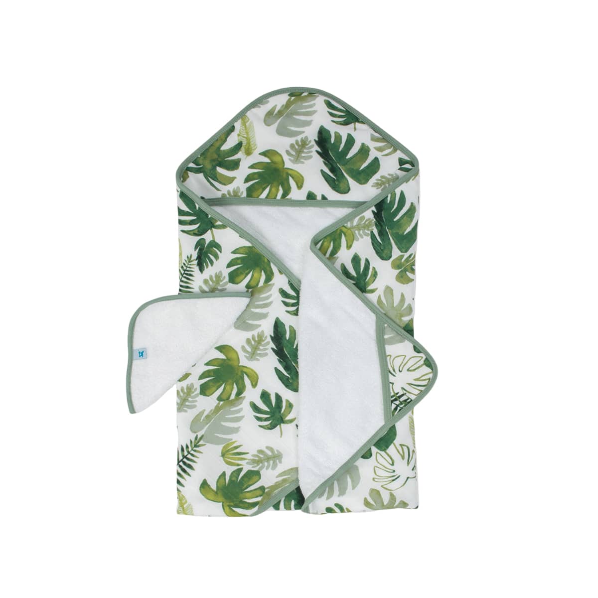 Little Unicorn Hooded Towel and Washcloth - Tropical Leaf