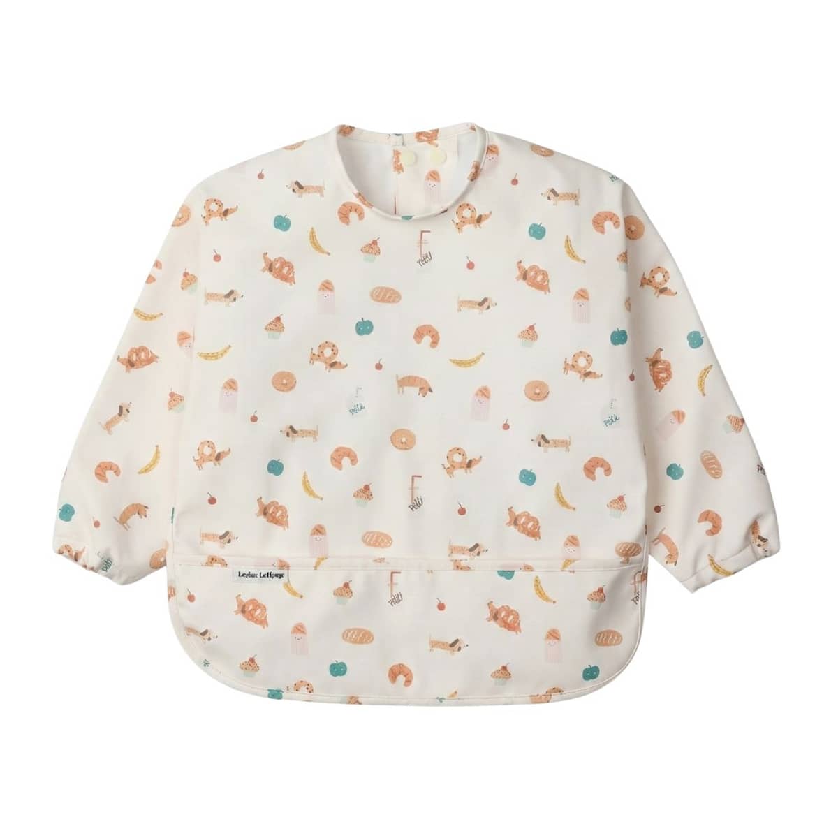 LouLou Lollipop Long Sleeve Bib - French Breakfast