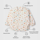 LouLou Lollipop Long Sleeve Bib - French Breakfast