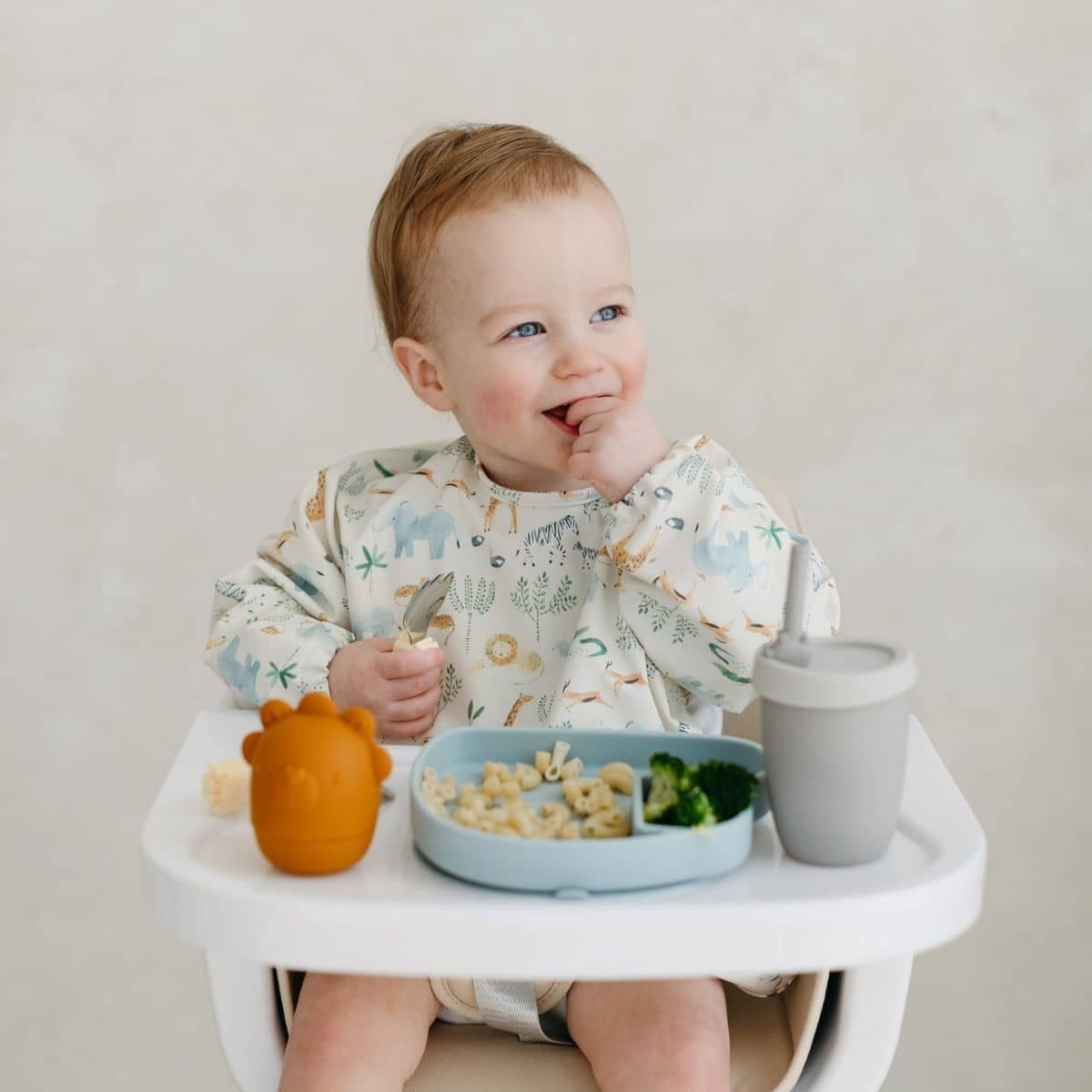 LouLou Lollipop Long Sleeve Bib - Safari Jungle