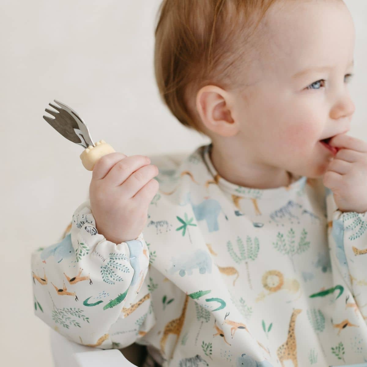 LouLou Lollipop Long Sleeve Bib - Safari Jungle