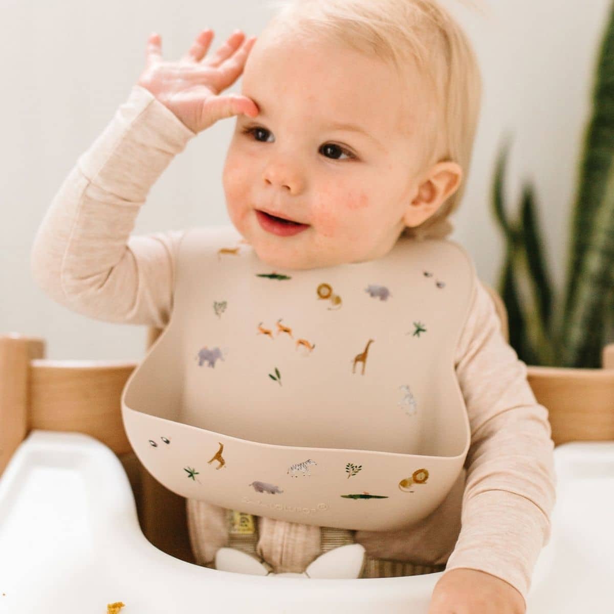 LouLou Lollipop Silicone Bib - Safari Jungle