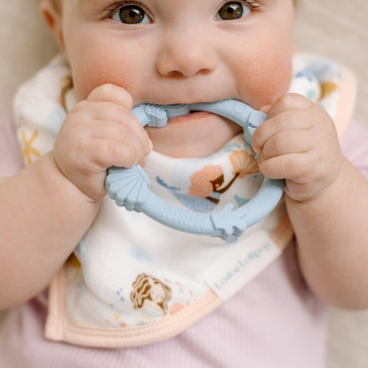 LouLou Lollipop Wild Teether Ring Set - Blue Fog