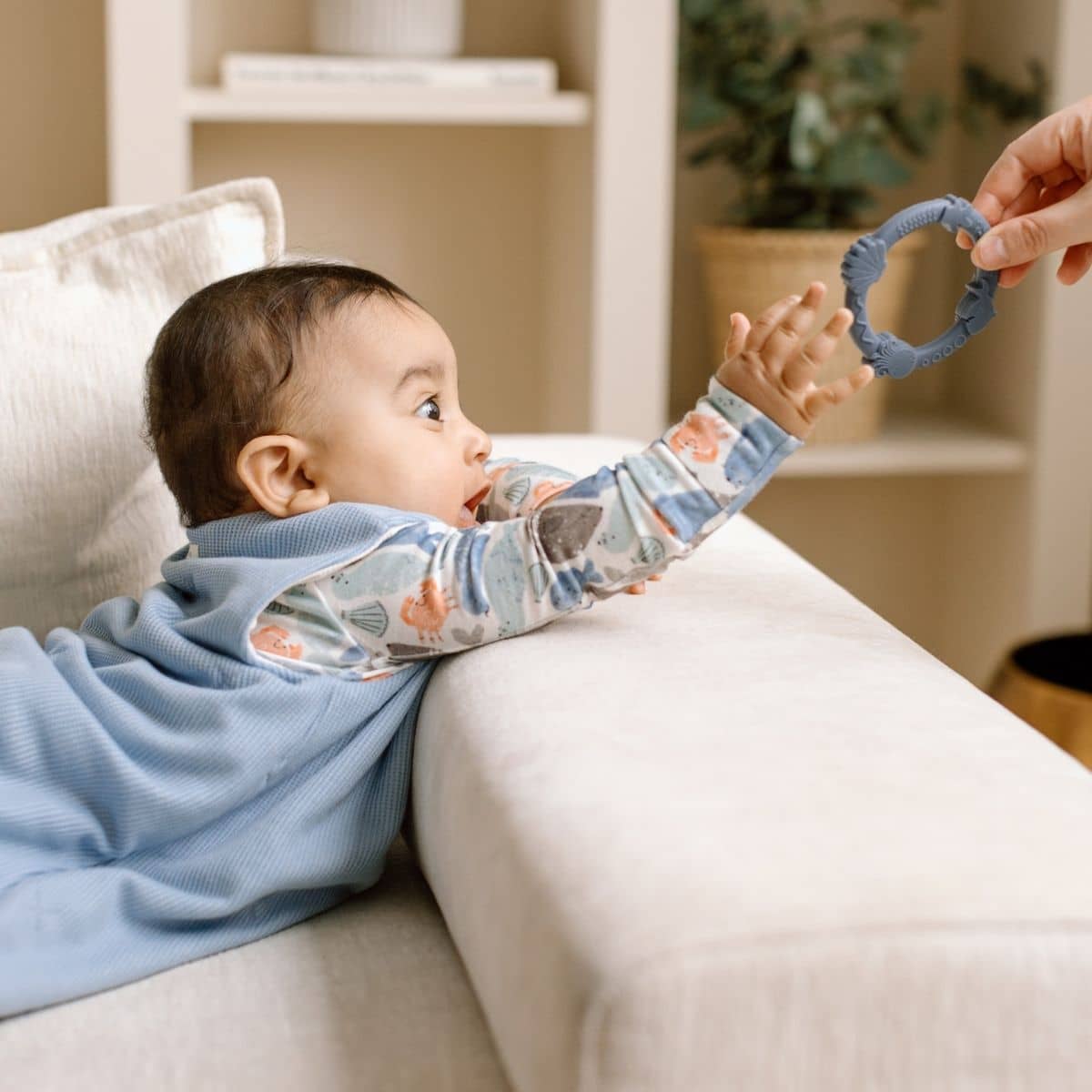 LouLou Lollipop Wild Teether Ring Set - Blue Fog