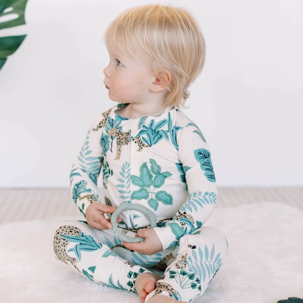 LouLou Lollipop Wild Teether Ring Set - Sage Green