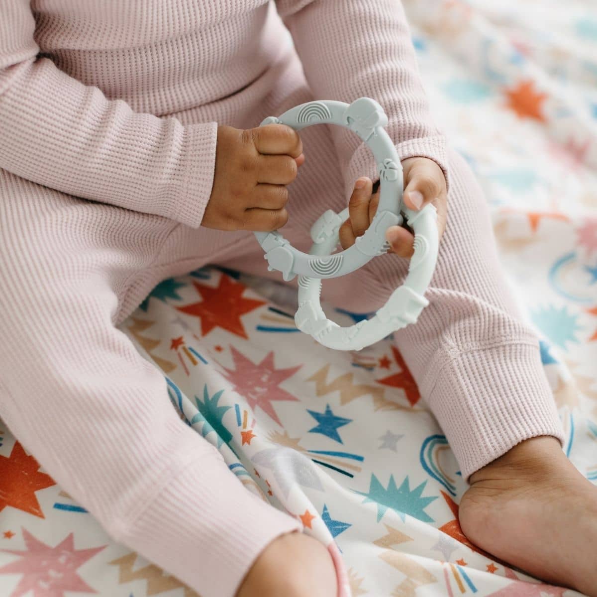 LouLou Lollipop Wild Teether Ring Set - Shell Pink