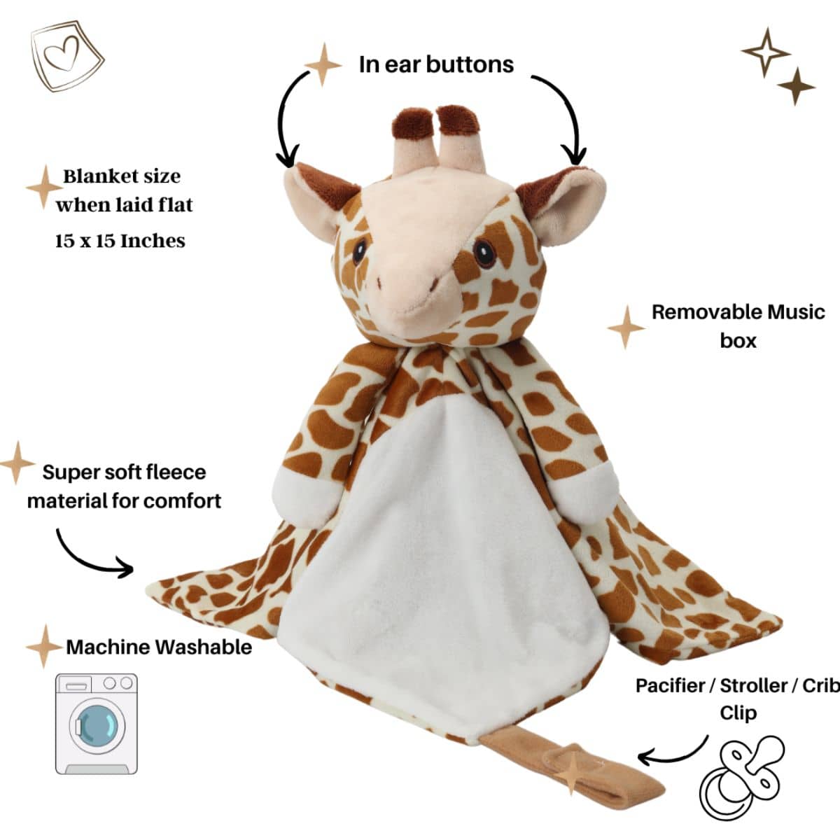 Love By Emi Lullaby and White Noise Comforter - Aria the Giraffe
