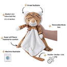 Love By Emi Lullaby and White Noise Comforter - Indi the Tiger