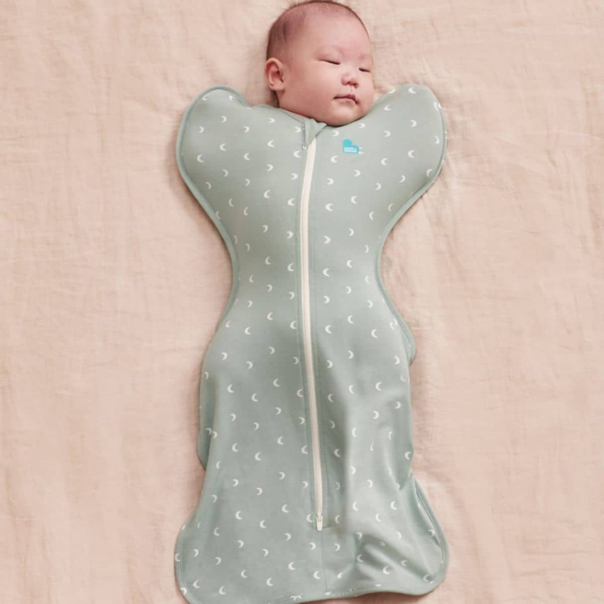 Love to Dream Original Swaddle UP 1.0 TOG Stretch Cotton - Olive Moon