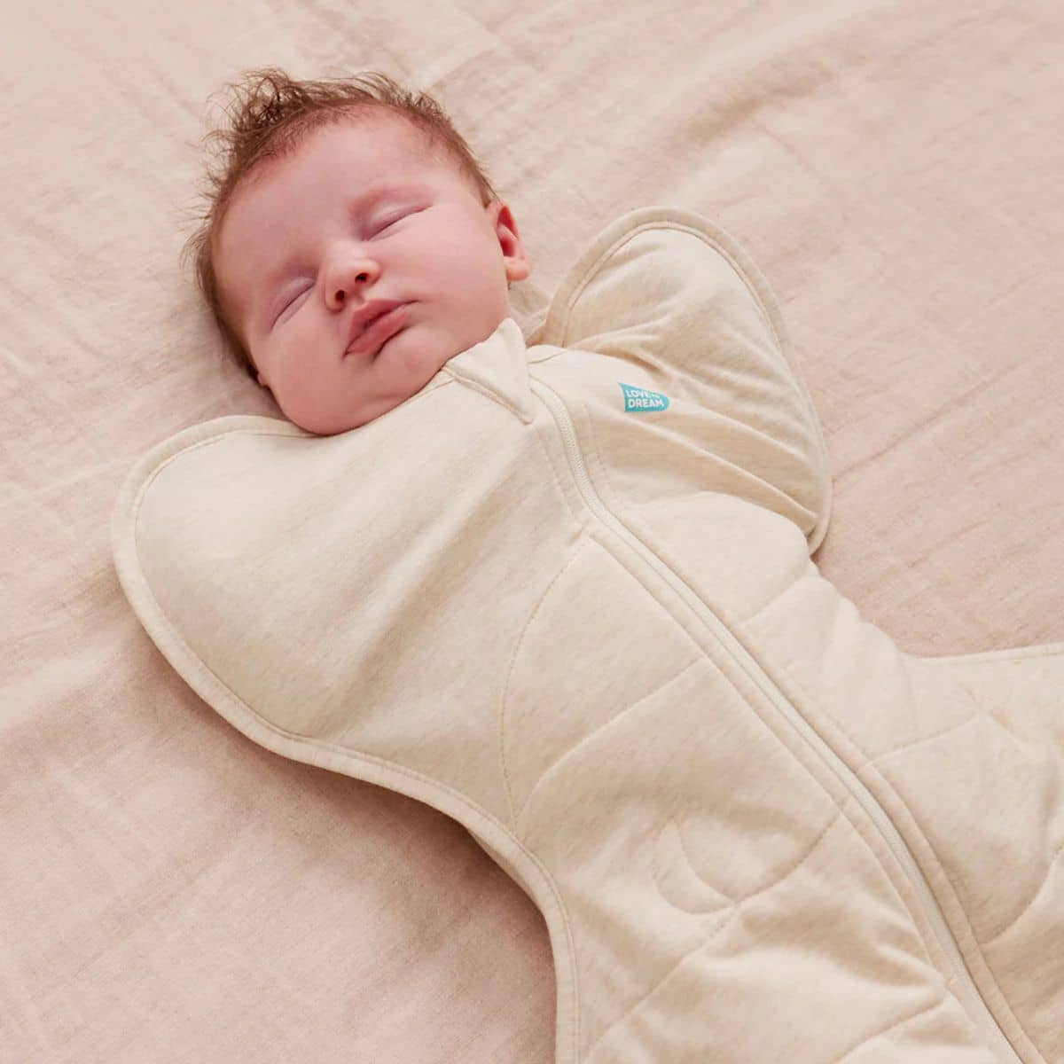 Love to Dream Original Swaddle UP 3.5 TOG Quilted Stretch Cotton - Oatmeal