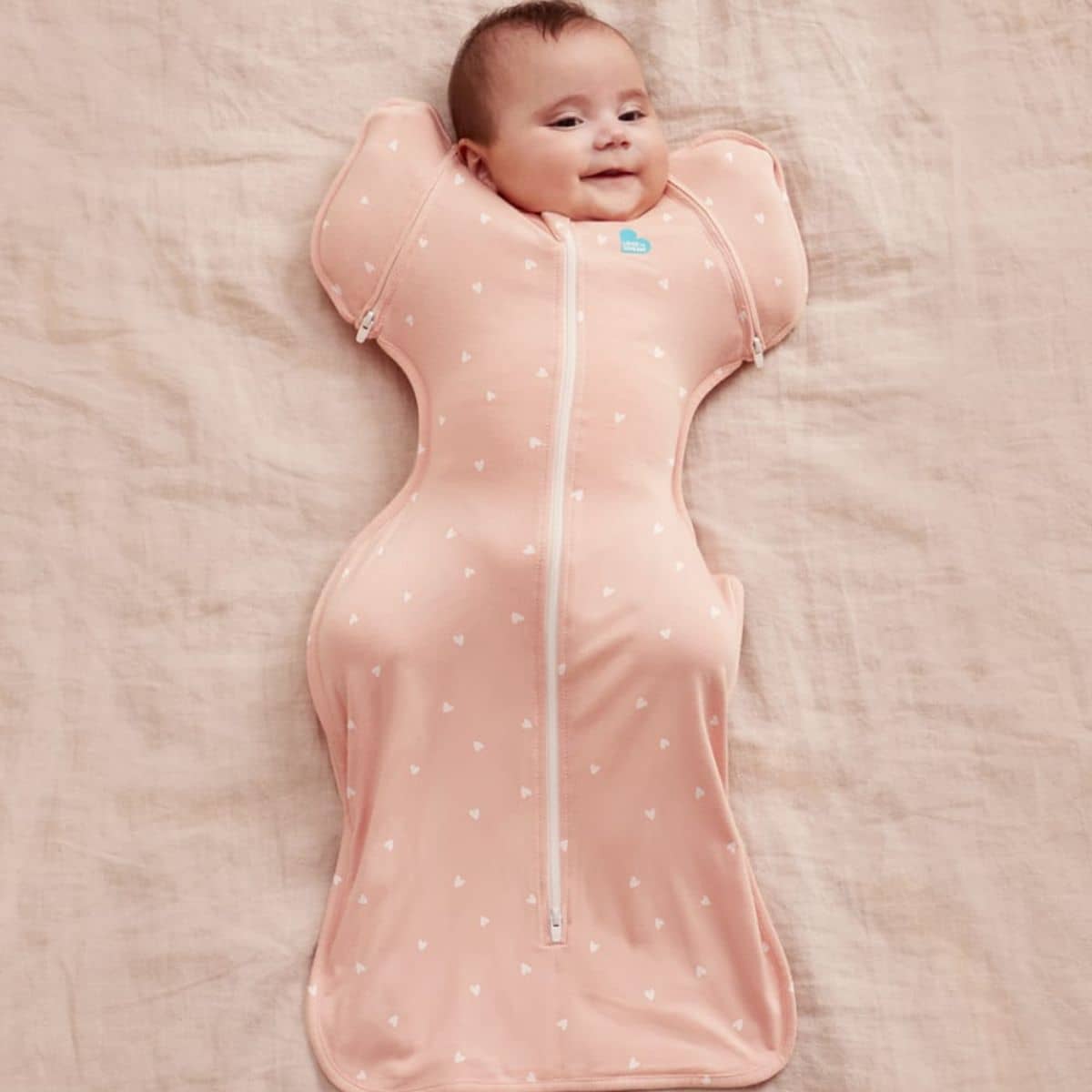 Love to Dream Transition Swaddle UP 0.2 TOG Bamboo Viscose - Blush Hearts