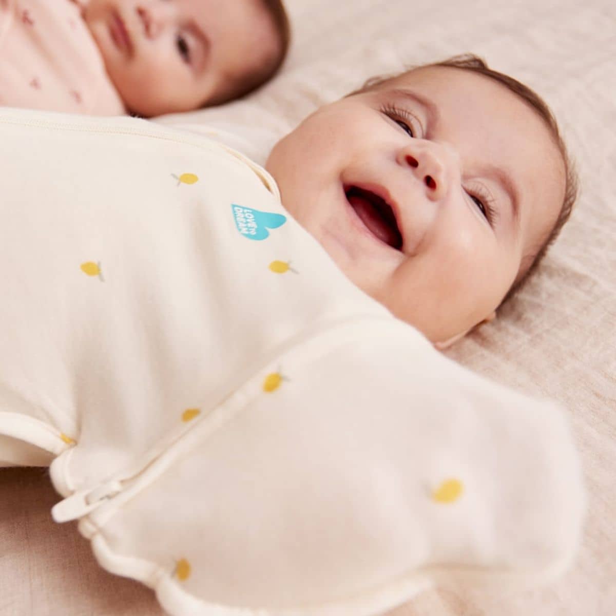 Love to Dream Transition Swaddle UP 1.0 TOG Bamboo Viscose - Cream Lemons