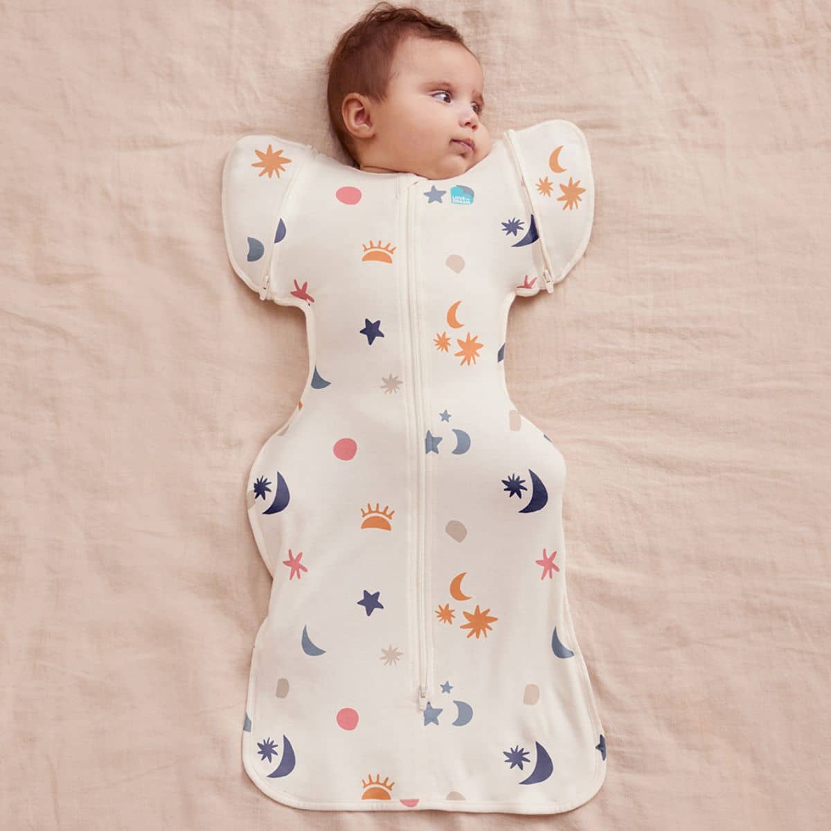 Love to Dream Transition Swaddle UP 1.0 TOG Organic Cotton - Buff Lunar