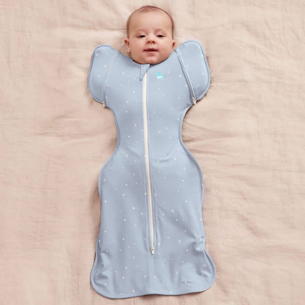 Love to Dream Transition Swaddle UP 1.0 TOG Stretch Cotton - Powder Blue Twinkle