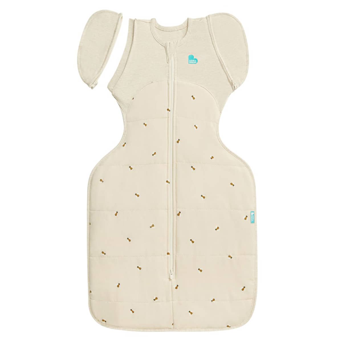 Love to Dream Transition Swaddle UP 2.5 TOG Quilted Stretch Cotton - Oatmeal Bees