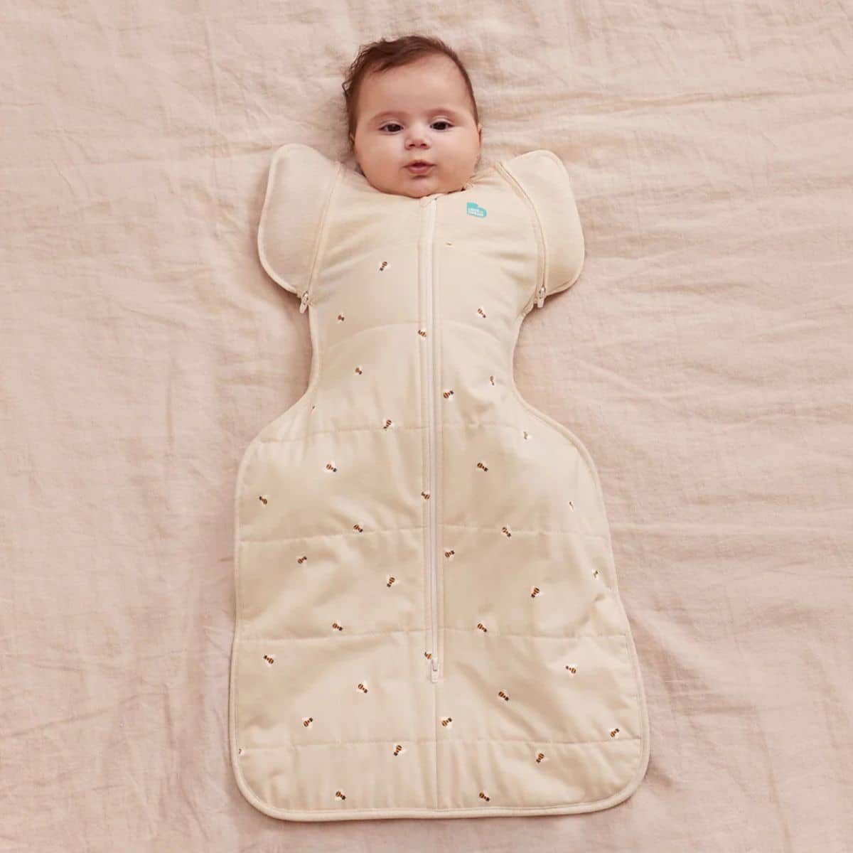 Love to Dream Transition Swaddle UP 2.5 TOG Quilted Stretch Cotton - Oatmeal Bees