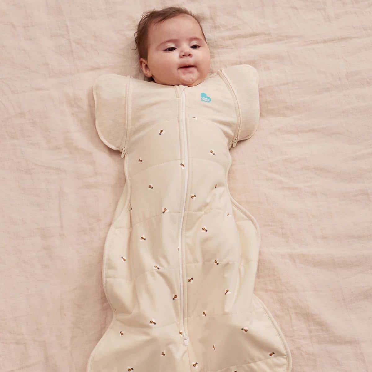 Love to Dream Transition Swaddle UP 2.5 TOG Quilted Stretch Cotton - Oatmeal Bees