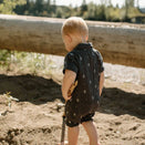 L'ovedbaby Organic Muslin Short Sleeve Coverall - Chia Anchor