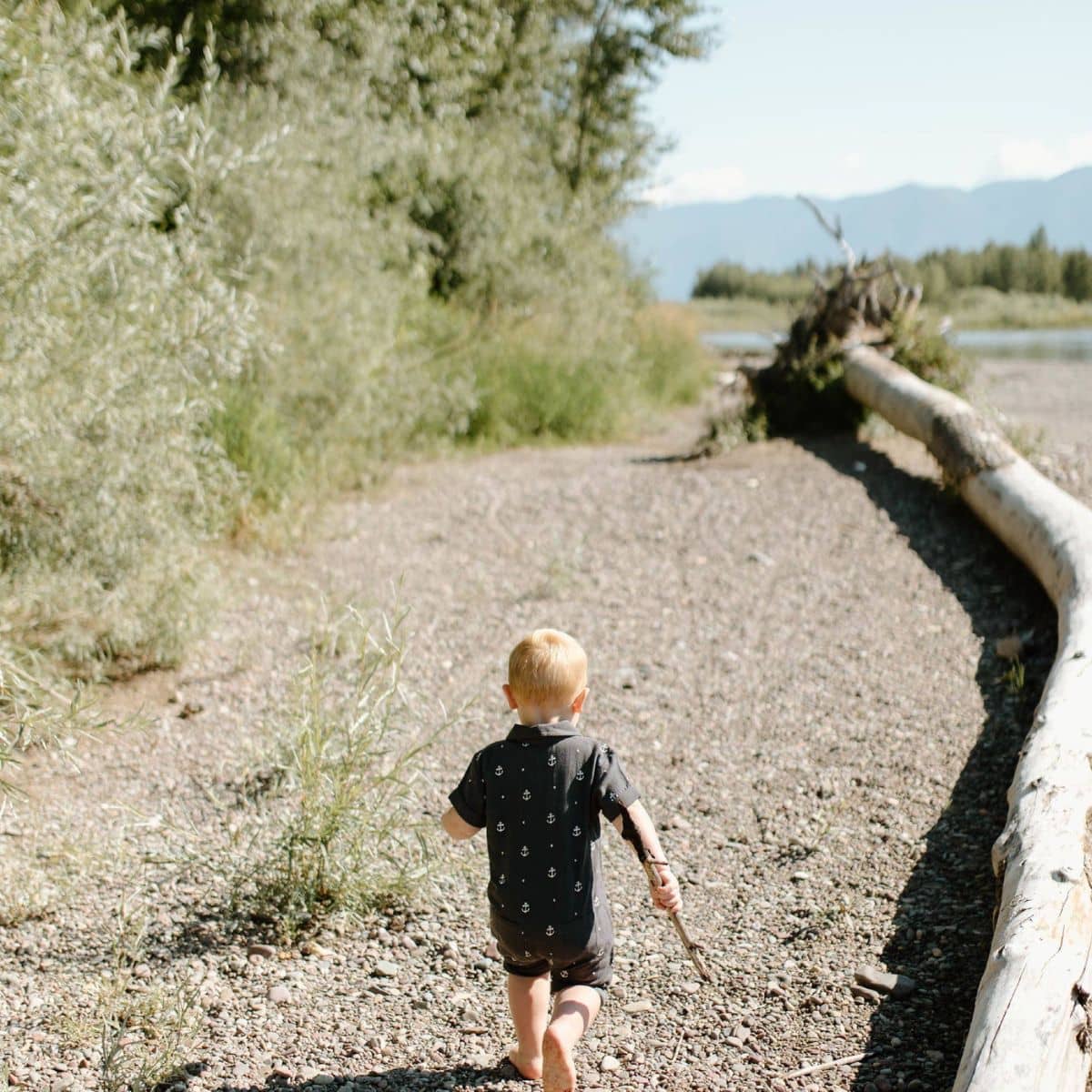 L'ovedbaby Organic Muslin Short Sleeve Coverall - Chia Anchor