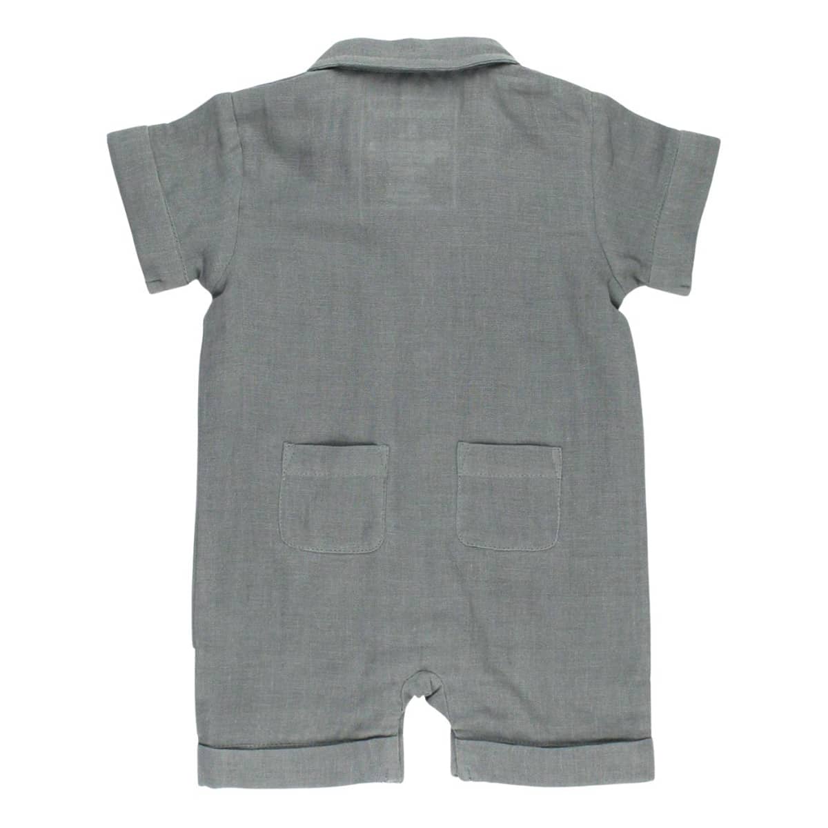 L'ovedbaby Organic Muslin Short Sleeve Coverall - Moonstone