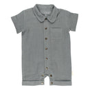 L'ovedbaby Organic Muslin Short Sleeve Coverall - Moonstone