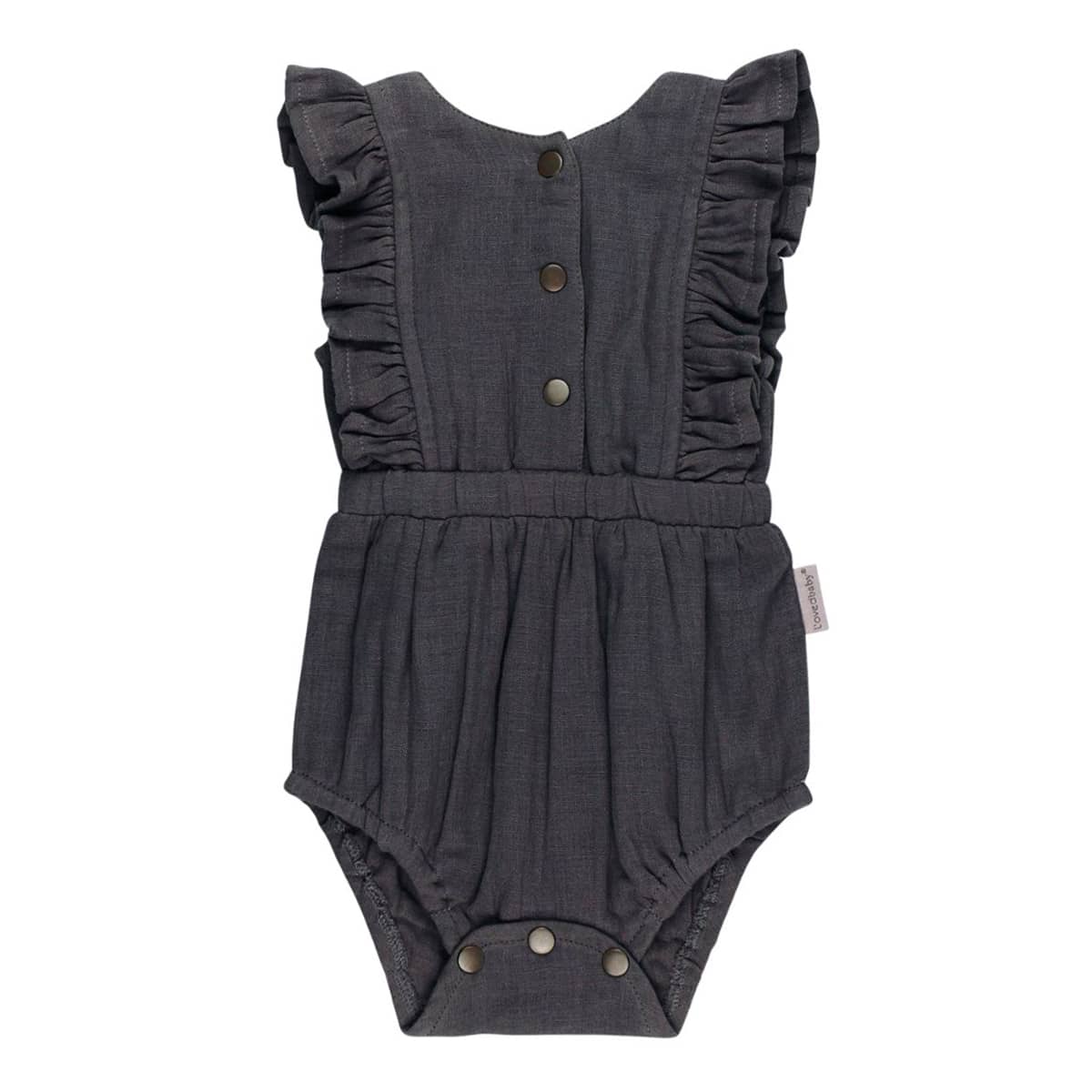 L'ovedbaby Organic Muslin Ruffle Bodysuit - Chia Seed
