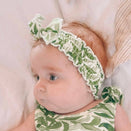 L'ovedbaby Organic Smocked Tie Headband - Kelp