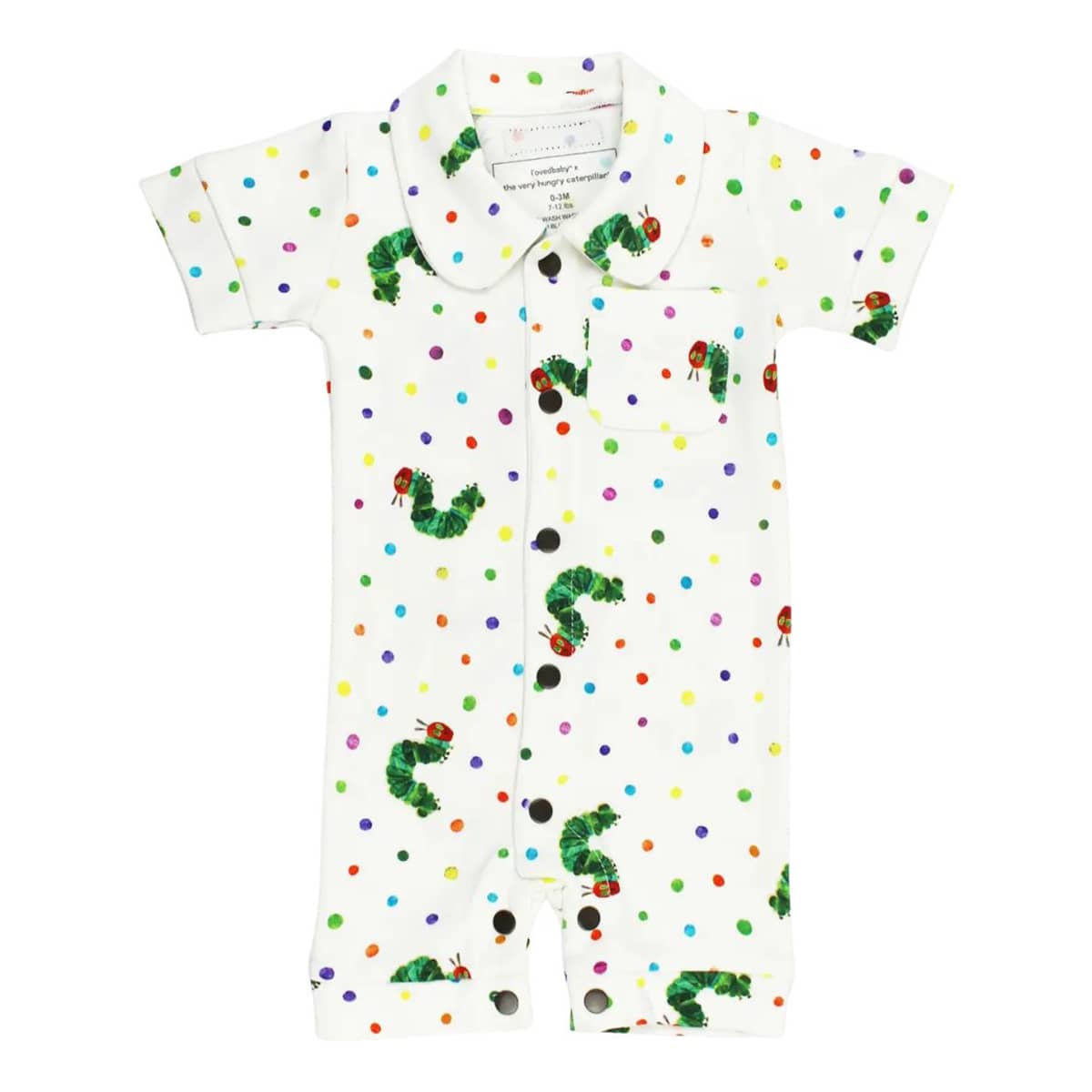 L'ovedbaby x The Very Hungry Caterpillar Organic Short Sleeve Coverall - Caterpillar